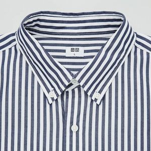 Uniqlo navy Extra Fine Cotton Broadcloth Long-Sleeve Shirt